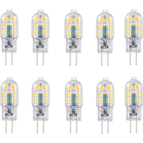 Promotion Ampoule LED G4 2W, 20W Ampoules Halogènes équivalentes, Blanc froid 6000k,200Lm,12x SMD,12V AC/DC-Pack de 10 (1/5)