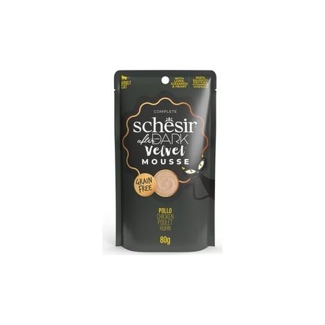 Schesir After Dark Mousse de Pollo - Comida Humeda Completa para Gatos - 80 g