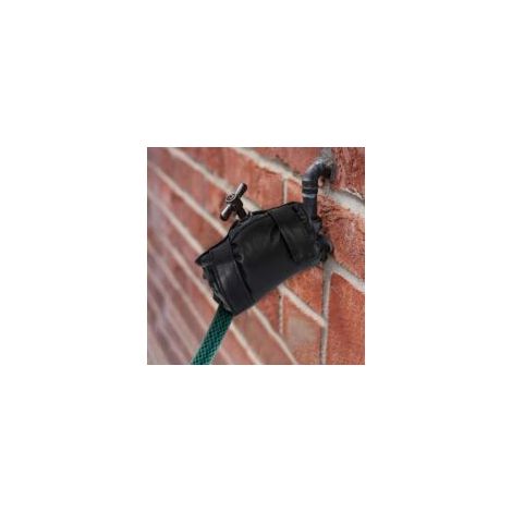 Lot de 2 Housse Robinet Exterieur - Protection Robinet Gel en Plastique Durable Résistant aux Intempéries, Protège Robinet Extérieur de Jardin Contre le Gel en Hiver (Noir) - 2 Pièces - Crezuo