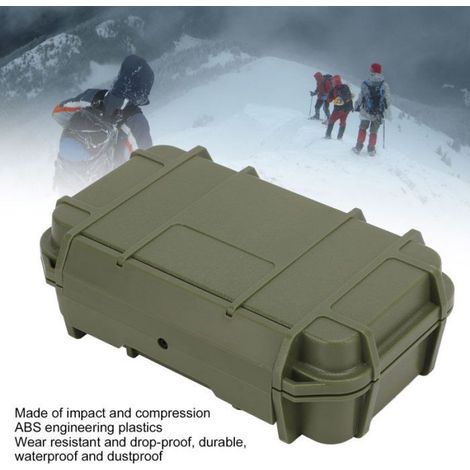 mallette de transport rigide étanche Mallette à outils rigide sport camping Boîte étanche double, vert armée (1/4)