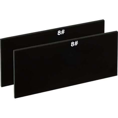 Soudure Len Ombre 8 Verre 4-1/4"x 2", 2 Paquet Durci Verre Noir Obscurcissement Filtre Plaques Couvercles Remplacement pour Soudure Casque Capuche (1/5)