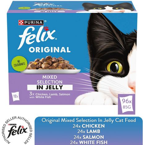 Felix Senior Wet Cat Food - Selection in Jelly 96 Pouches (1/5)