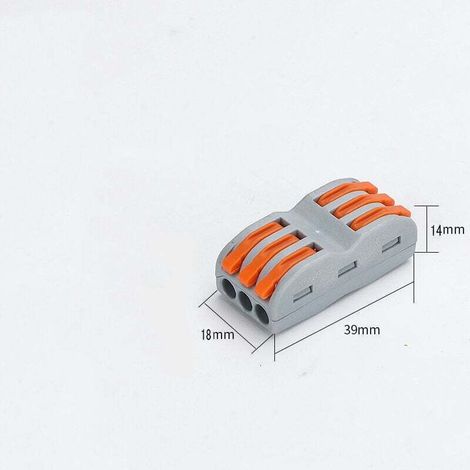 Enowelir 10 Bornes de Connexion Électrique Rapide, Connecteur Compact Mini 3 Entrées 3 Sorties Épissable pour Fils (1/5)