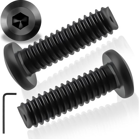 30 vis à tête plate, m5x16mm, acier inoxydable a2, filetage complet, noir, avec clé hexagonale, pour meubles et machines