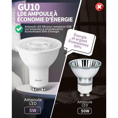 GU10 LED Bulbs Halogen Equivalent Cool White Angle Lighting for Living Room Bedroom Kitchen and Office (1/4)