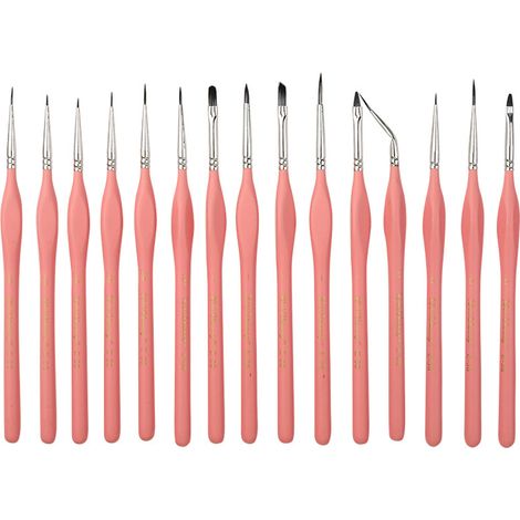 15 pinceaux de précision, pinceaux acryliques, pinceaux aquarelle, pinceaux gouache, pinceaux peinture à l'huile, pour nail art et détails fins (1/5)