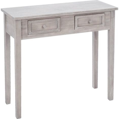 Console déco 2 tiroirs "Charme" Atmosphera - Blanc - Blanc - (1/3)