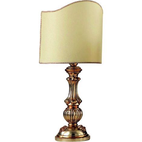 Lume In Legno Classico Argento Mecca Con Paralume 1 Luce Airone