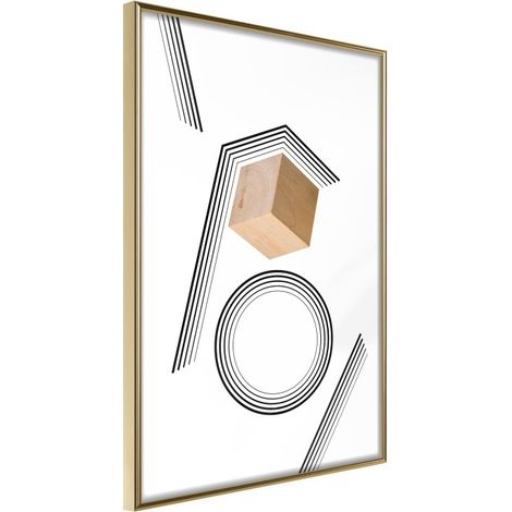Affiche Murale Encadrée "Cube in a Trap" 30 x 42 cm Or