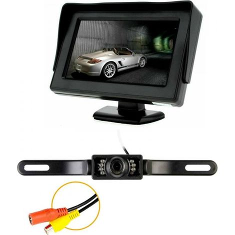 KIT RETROMARCIA AUTO CAMPER MONITOR 4,3" TELECAMERA INFRAROSSI POSTERIORE LUNGA (1/5)