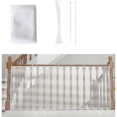 Kindersicherheitsnetz, Babysicherheitsnetz für Balkon und Treppe, 300 x 79 cm, robustes, verstellbares Treppengeländer