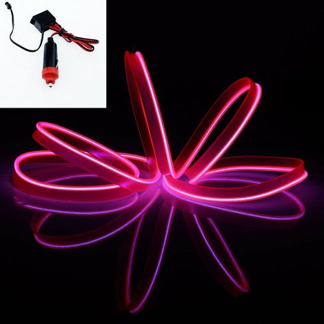 Stringa LED elettroluminescente flessibile per decorazione interni auto - Colore/Lunghezza: Rosa 3 Metri - Collegamento: Accendisigari 12V (1/5)