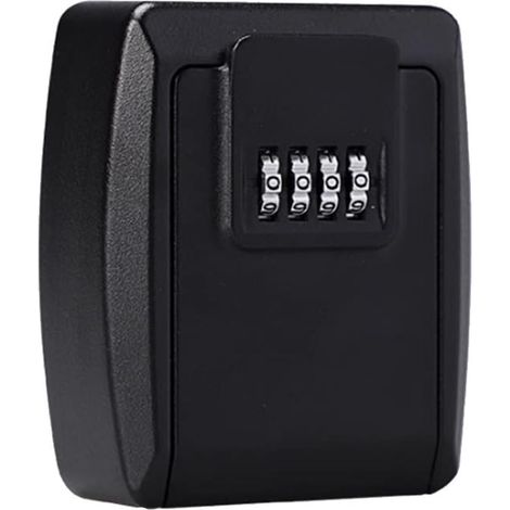 Boîte De Verrouillage À Clé Murale À Combinaison De 4 Chiffres, Boîte De Rangement Sécurisée pour Bureau, Maison Garage École Clé De Maison De Rechange,Black