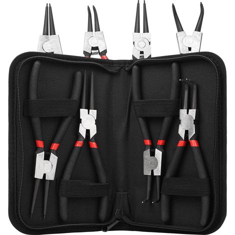 4 Pcs Pince Circlips, Pince à Circlips Exterieur Intérieurs, Pinces à Anneaux élastiques pour sertir et retirer les circlip (1/5)