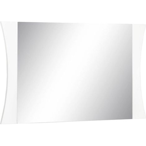 Dmora Espejo de pared con marco, Made in Italy, Espejo de baño, 110x2h60 cm, color blanco brillante, con embalaje reforzado