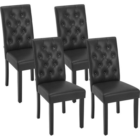 WOLTU Set di 4 sedie per sala da pranzo- sedie moderne, sedie sala da pranzo, sedie da pranzo, Nero (1/5)