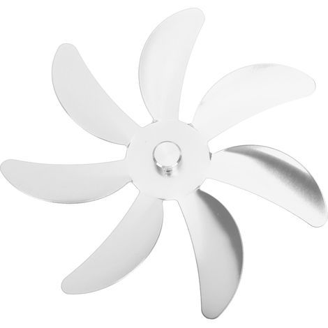 Pales de ventilateur de cheminée en aluminium, 7 pales, installation facile, pales universelles, remplacement argenté pour ventilateur de cheminée (1/5)