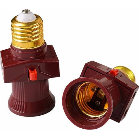 Juego de 2 adaptadores E27, interruptor de 6A, baquelita, enchufe europeo, iluminación (1/5)