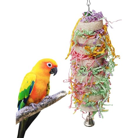 Jouets de recherche d'oiseaux – Jeu de déchiquetage avec crochets Jeu de déchiquetage d'oiseaux Jouet d'entraînement pour cage conure calopsitte perruche, perroquet, inséparable, petits et moyens