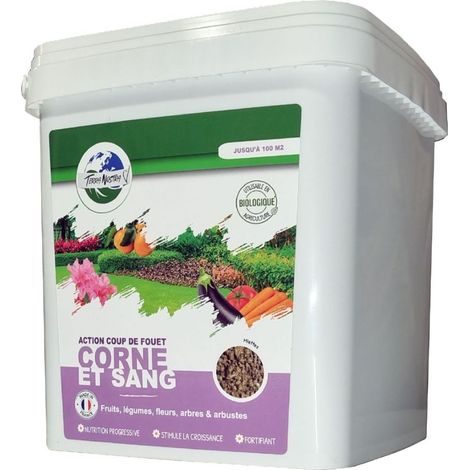 Corne et Sang - Engrais azoté - Coup de fouet - Prêt à l'emploi - 3 kg