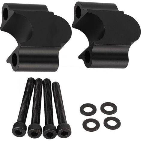 Universelle Lenkererhöhung aus Aluminiumlegierung, 7/8" 22 mm Motorrad-Lenkererhöhungsklemme (Schwarz) (1/5)