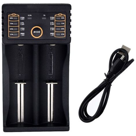 LiitoKala lii-202 Mini Chargeur de Batterie Multifonction USB Compatible 118650 26650 16340 14500 (1/4)