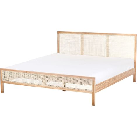 Bed Pine Wood SALERNAS 180 x 200 cm (EU Super King) Light Brown