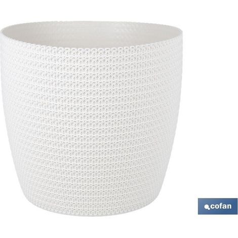 Pack de 5 pots tressés couleur beige PP Ø 306 x 262 mm 15,6 L (1/4)