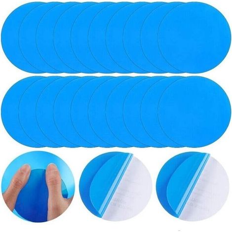 Packung mit 20 selbstklebenden Poolreparaturflicken - Aus PVC - Für aufblasbare Matratzen (1/4)