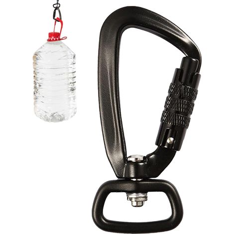 Selbstsichernder Karabiner, um 360 Grad drehbarer Karabiner, zum Bergsteigen, robuster Karabiner zum Klettern, Abseilen, Bergsteigen, D-Form (1/5)