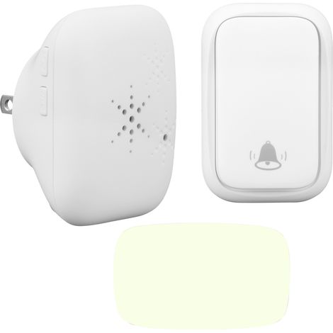 Sonnette sans fil auto-alimentée, carillon à distance réglable AC, prise US 100‑230V, contrôle sans batterie. (1/5)