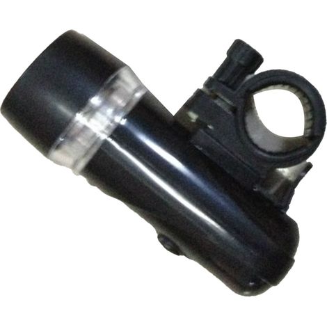 Phare de vélo ultra-lumineux avec 5 LED, signal lumineux et en plastique noir, idéal pour rouler de nuit. (1/5)