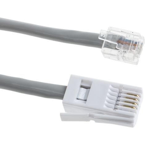 Rallonge téléphonique, RJ11 mâle / BT mâle, blindage Paire torsadée non-blindé (UTP), Gris, 5m ( Prix pour 1 )