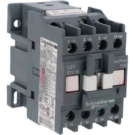 Contattore di potenza Easy TeSys Control AC-3, 12A, 3P (1NO), bobina 230V, 50/60Hz LC1E1210P7