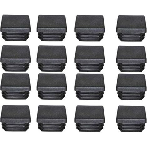 Lot de 16 bouchons d'obturation tube carré – 40 x 40 mm – Plastique – Pieds de meuble, trampoline (1/4)