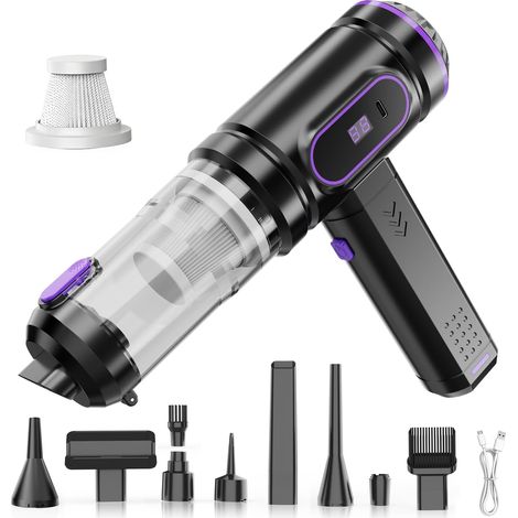 Aspirateur voiture 2-en-1 – Modèle sans fil rechargeable, puissance d'aspiration 15 000 Pa (1/5)