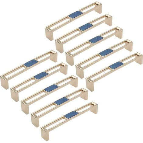 Lot de 10 poignées modernes pour meubles, commodes, boutons tiroirs (1/5)