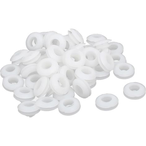 Passe Fil Caoutchouc Oeillet Passe Câble fil électrique joint 8 mm diamètre intérieur blanc 50pcs (1/2)