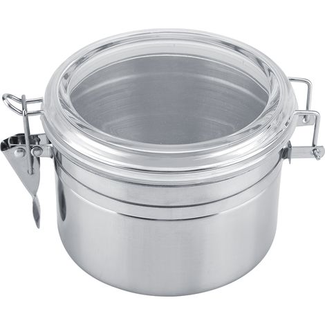 Boîte à café en acier inoxydable avec fermeture sous vide, bocal de conservation pour café, thé et sucre en grains (800 ml) (1/5)
