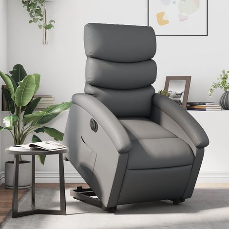 Fauteuil inclinable électrique-Chaise de relaxation-Fauteuil Relax gris similicuir 955945 (1/5)