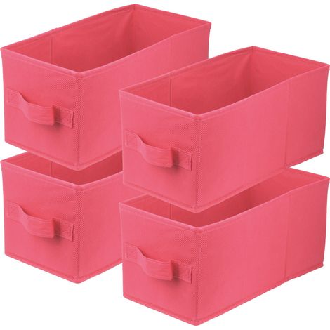 Storage Box faltbare Aufbewahrung Boxen 15 x 31 x 15 cm dunkelpink 4 stück (1/5)