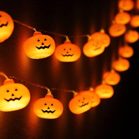 Guirlande lumineuse Halloween 3m, 20 LED citrouilles – pour décoration automnale, porte, fenêtre et fêtes (1/5)