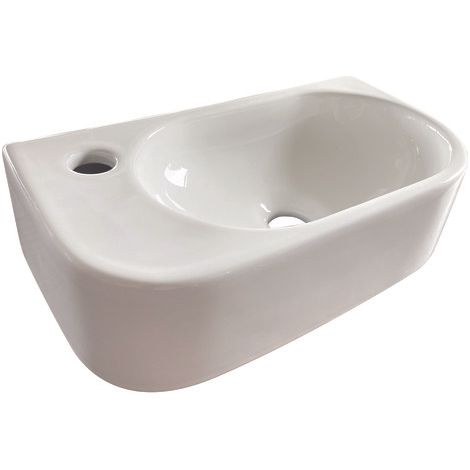 ONDEE ZEN - Lave-mains de face IRIS- Blanc - 40,5x22x11cm - Céramique (1/3)
