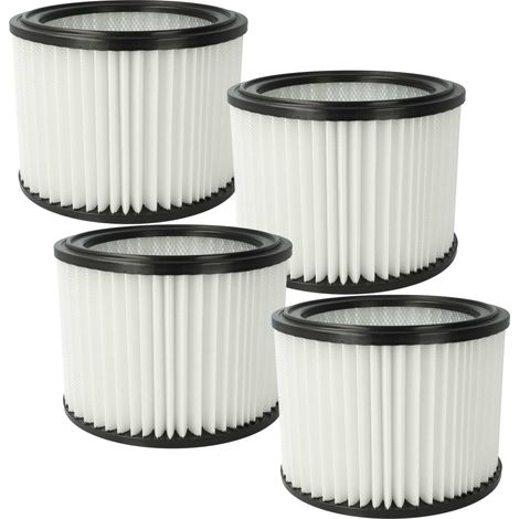 vhbw 4x Filterelement kompatibel mit Nilfisk Multi II 50, II 30 T Inox VSC Nass-/Trockensauger - Feinstaubfilter, Mikrovlies / Kunststoff