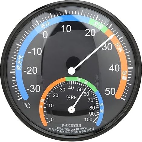 Round Wall Thermometer with Hygrometer Temperature and Humidity Indicator for Outdoor Patio Greenhouse (1/5)