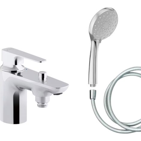 Mitigeur baignoire JACOB DELAFON Aleo+ + pommeau de douche Awaken + flexible de douche lisse (1/5)