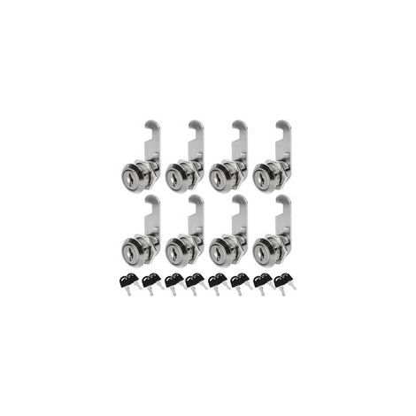 Lot de 8 serrures boîte aux lettres 30mm Alliage de zinc 16 clés universelles Pour tiroirs et armoires Installation rapide (1/5)