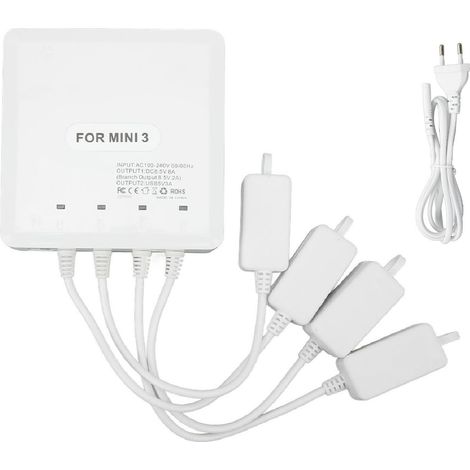 Chargeur de batterie drone 4 voies Station de charge UAV avec port USB pour DJI Mini 3 Pro Prise UE 100-240V (1/5)