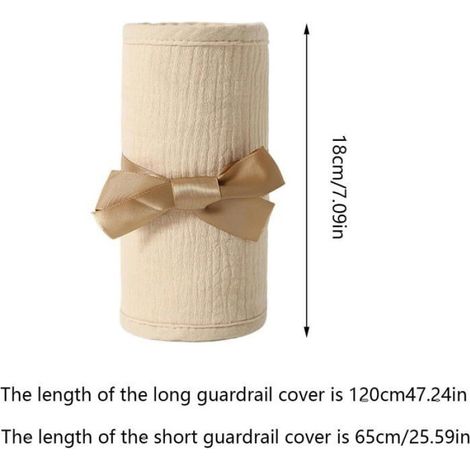 Protection de barrière de lit bébé Gaze de coton respirante et ajustable - Protection de barrière de lit bébé (1/4)