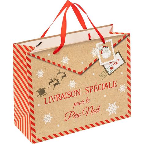 Bedruckte Geschenktasche mittlere Größe Lieber Weihnachtsmann - Feeric lights & christmas